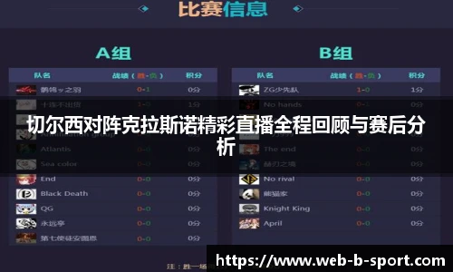 切尔西对阵克拉斯诺精彩直播全程回顾与赛后分析